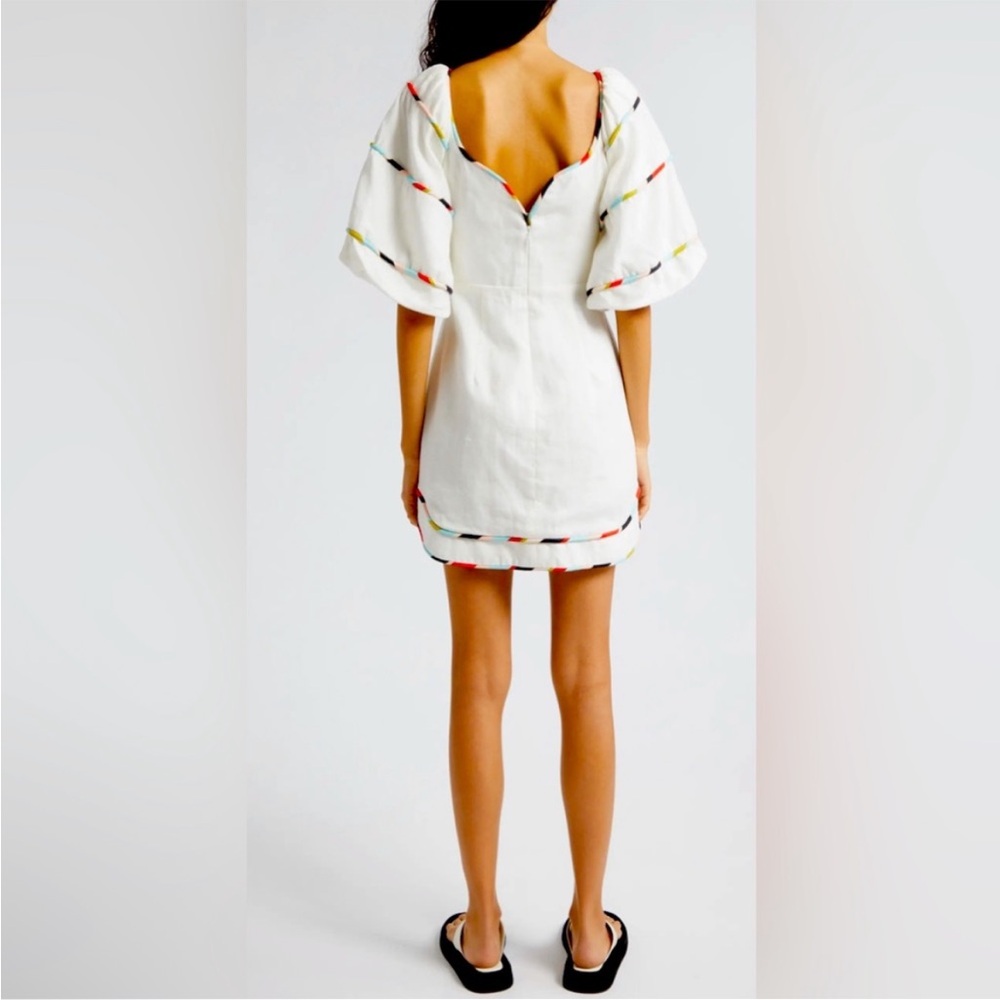 FARM Rio Ivory Mini Dress with Crimson Details - Picture 4 of 6